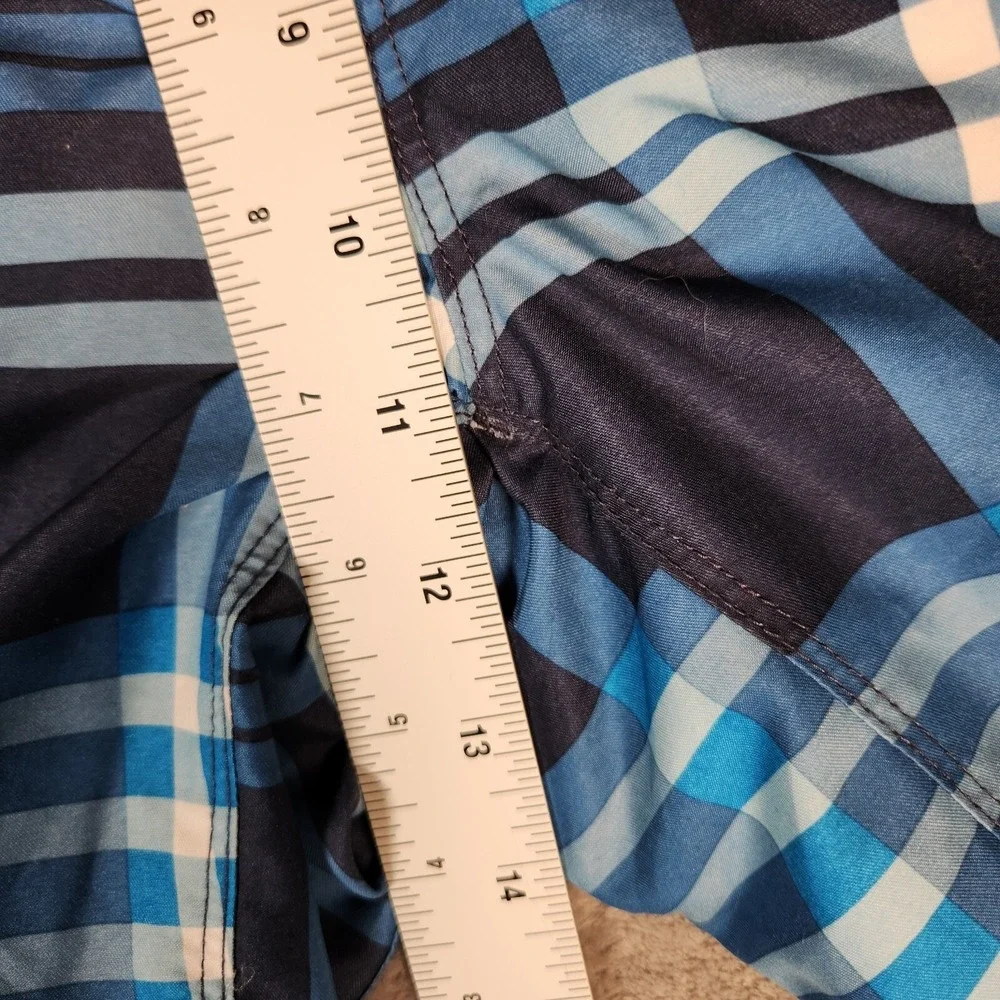 The North Face Swim Trunks Men's Large 36X8 Blue‎ Plaid Board Shorts Pockets